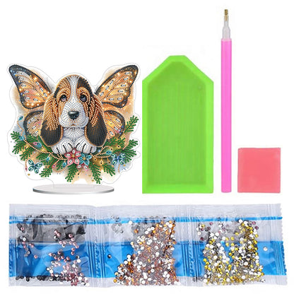 Diamond Painting Desktop Decoration for Home Office Desktop Decor (Basset Hound)