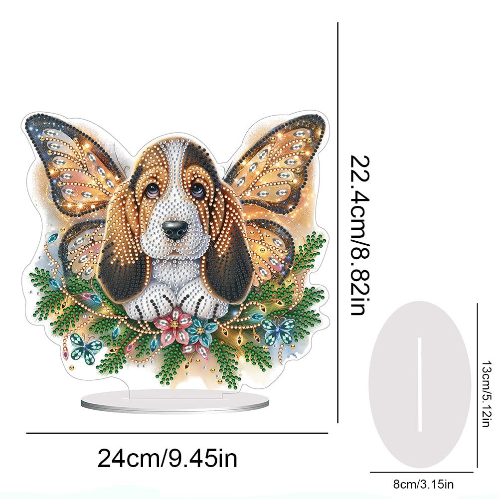 Diamond Painting Desktop Decoration for Home Office Desktop Decor (Basset Hound)