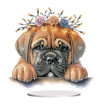 Diamond Painting Desktop Decoration for Home Office Desktop Decoration (Pug)