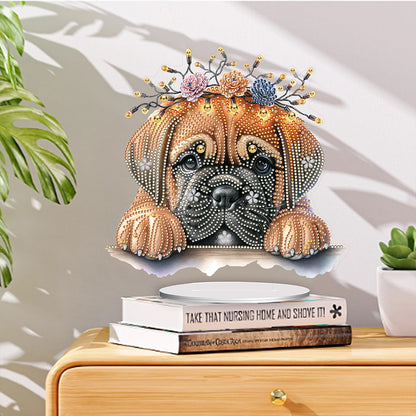 Diamond Painting Desktop Decoration for Home Office Desktop Decoration (Pug)