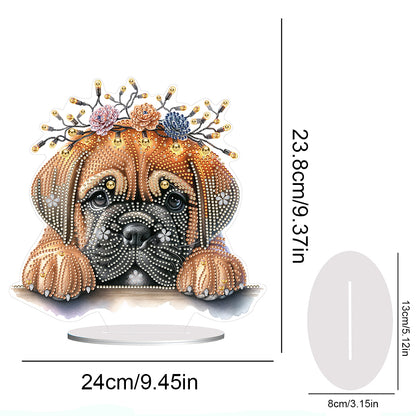 Diamond Painting Desktop Decoration for Home Office Desktop Decoration (Pug)