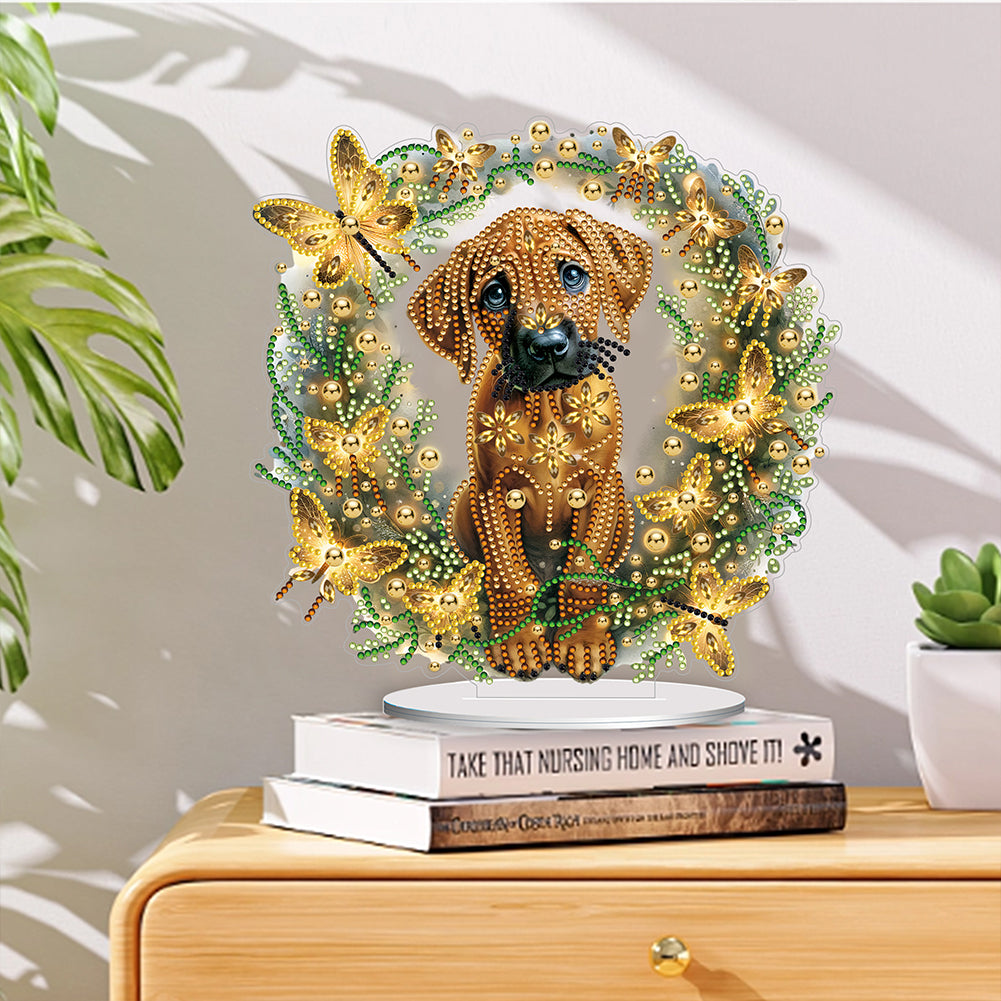 Diamond Painting Desktop Decor for Office Desktop Decor (Rhodesian Ridgeback)