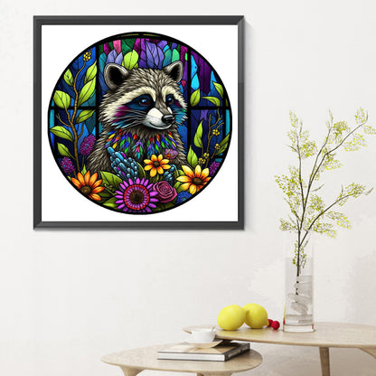 Colorful Raccoon - Full Round Drill Diamond Painting 30*30CM