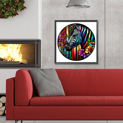 Colorful Zebra - Full Round Drill Diamond Painting 30*30CM