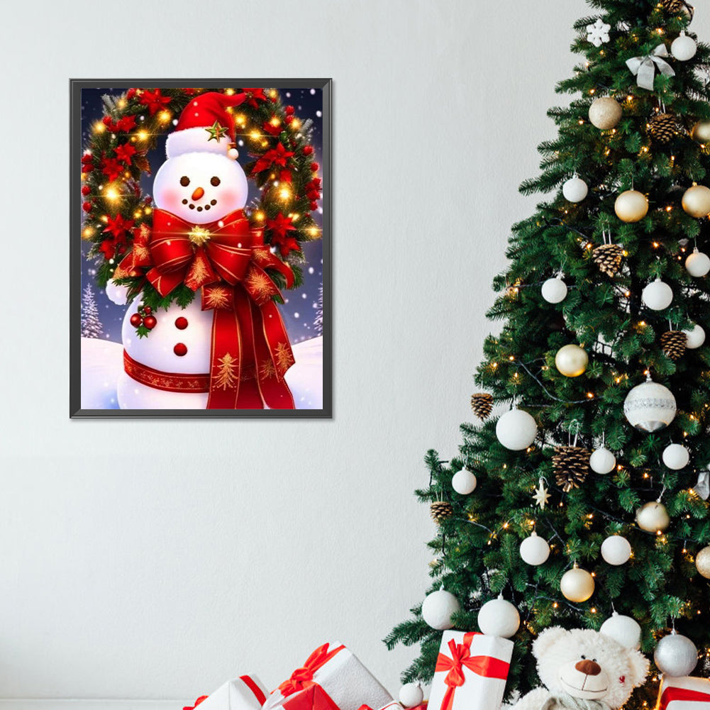 Christmas Snowman - Full Round Drill Diamond Painting 30*40CM