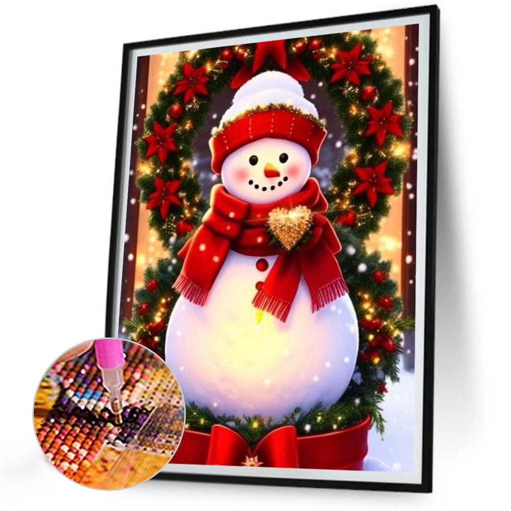 Christmas Snowman - Full Round Drill Diamond Painting 30*40CM