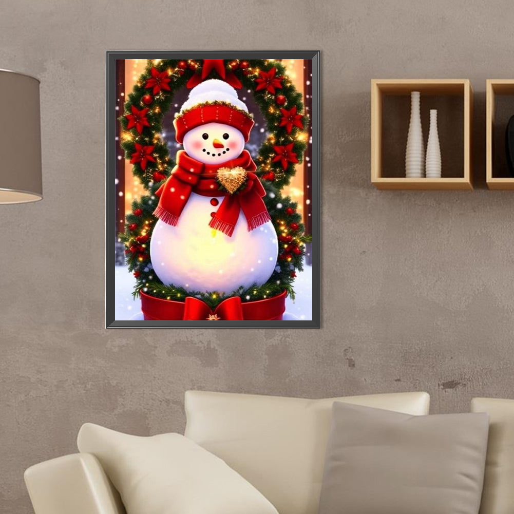 Christmas Snowman - Full Round Drill Diamond Painting 30*40CM