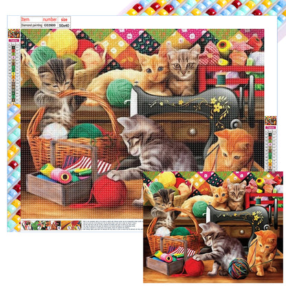 Cat - Full Square Drill Diamond Painting 50*40CM