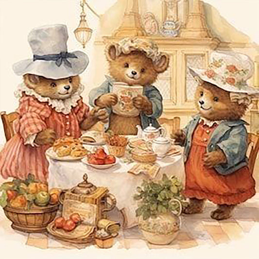Warm Animal Family - Full Round Drill Diamond Painting 30*30CM