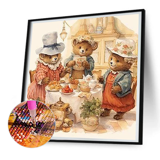 Warm Animal Family - Full Round Drill Diamond Painting 30*30CM
