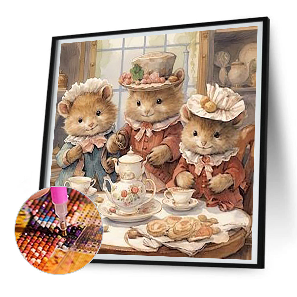 Warm Animal Family - Full Round Drill Diamond Painting 30*30CM