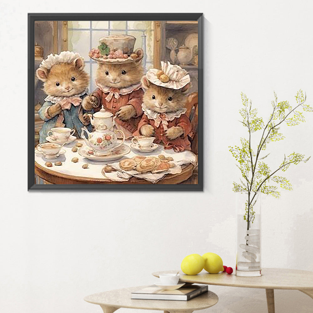 Warm Animal Family - Full Round Drill Diamond Painting 30*30CM