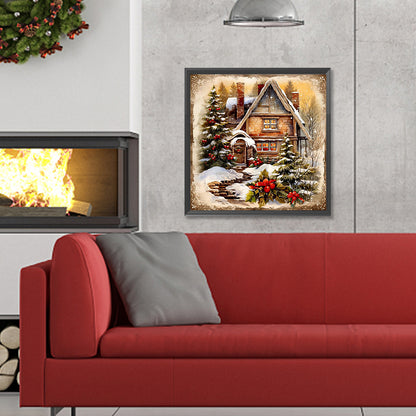 Snow Cabin - Full Round Drill Diamond Painting 30*30CM