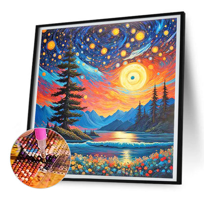 Xiaguang Lakeside - Full Round Drill Diamond Painting 30*30CM