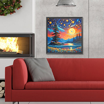 Xiaguang Lakeside - Full Round Drill Diamond Painting 30*30CM