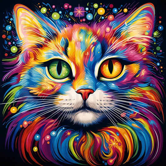 Colorful Cat - Full Round Drill Diamond Painting 50*50CM
