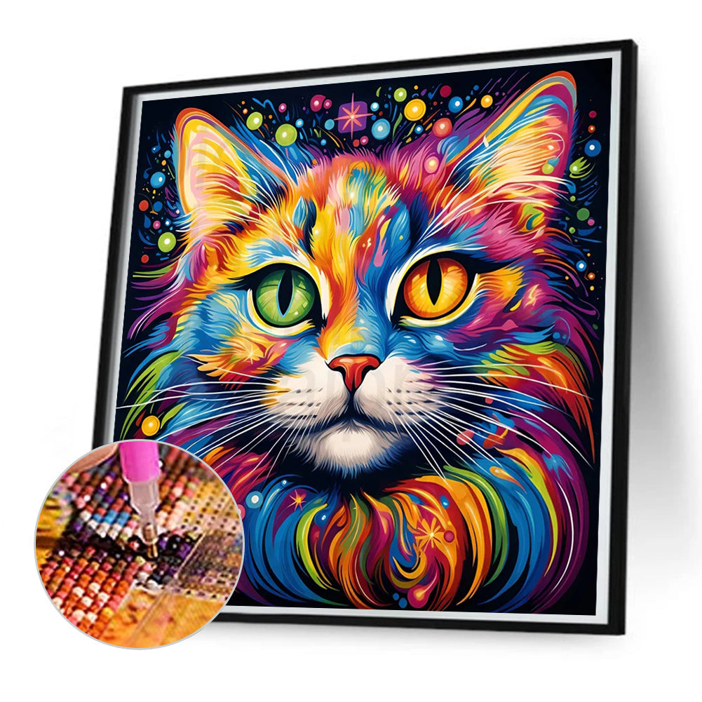 Colorful Cat - Full Round Drill Diamond Painting 50*50CM