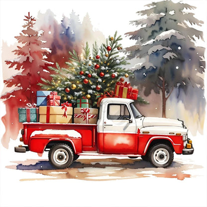 Red Truck - Full Round Drill Diamond Painting 50*50CM