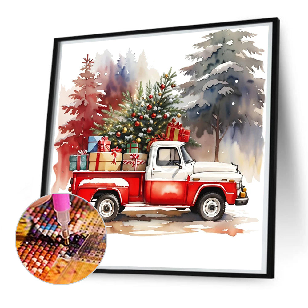 Red Truck - Full Round Drill Diamond Painting 50*50CM