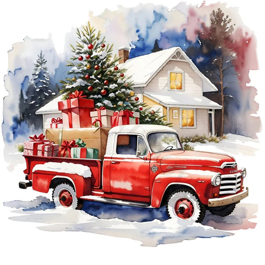 Red Truck - Full Round Drill Diamond Painting 50*50CM