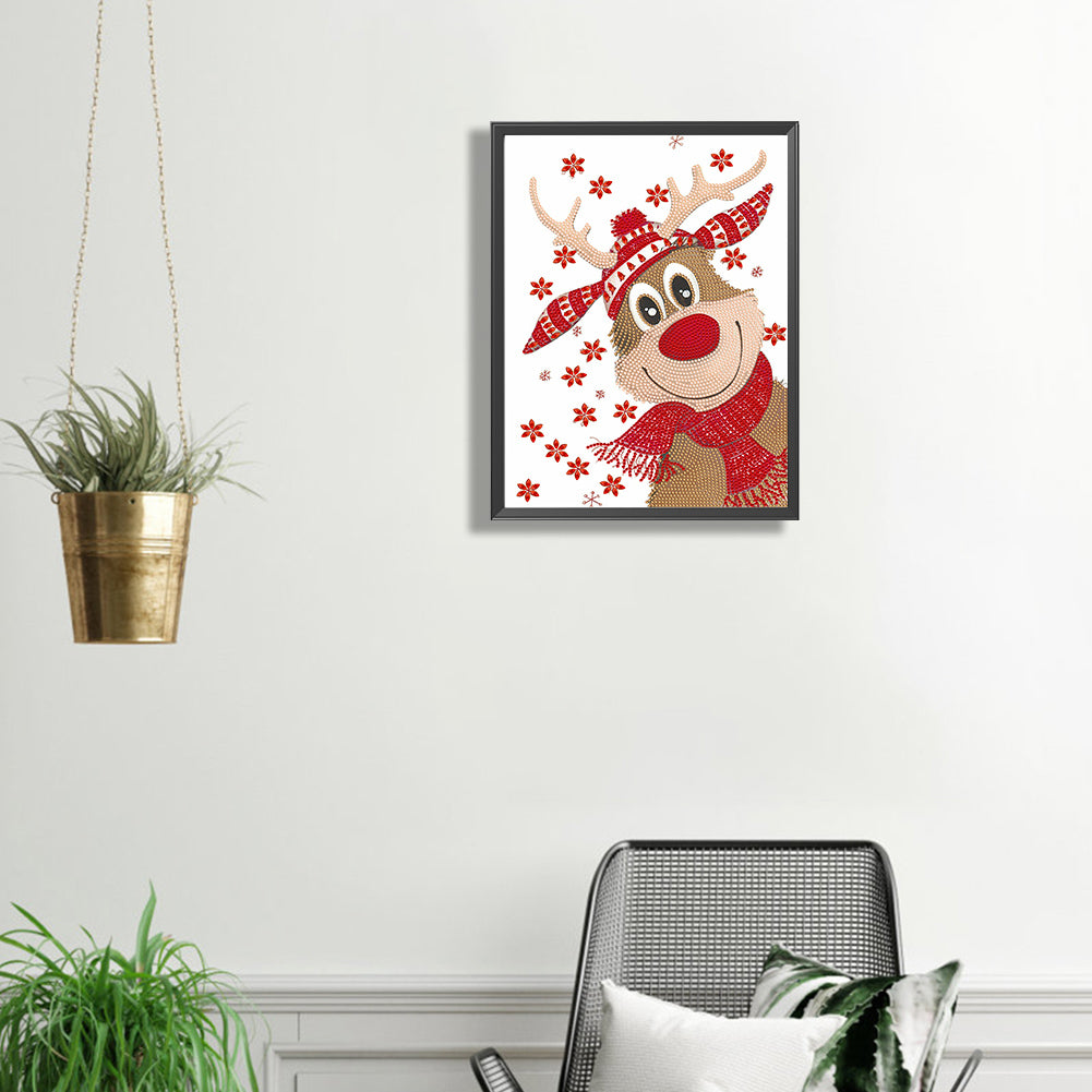 Christmas Deer - Special Shaped Drill Diamond Painting 30*40CM