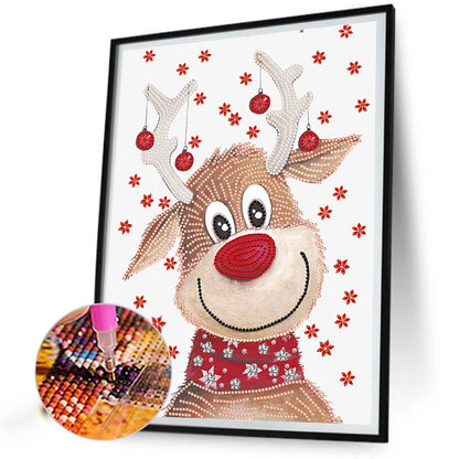 Christmas Deer - Special Shaped Drill Diamond Painting 30*40CM