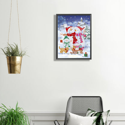 Snowman - Special Shaped Drill Diamond Painting 30*40CM