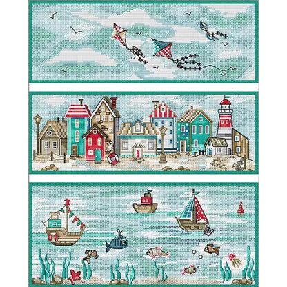 Sea, Land And Air - 14CT Stamped Cross Stitch 33*40CM(Joy Sunday)