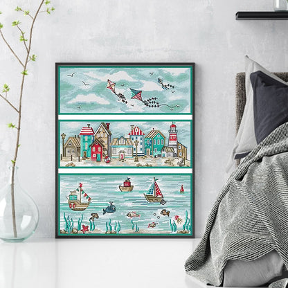 Sea, Land And Air - 14CT Stamped Cross Stitch 33*40CM(Joy Sunday)