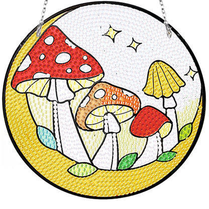 Acrylic Mushroom Single-Sided DIY Diamond Painting Hanging Pendant 20x20cm (#1)