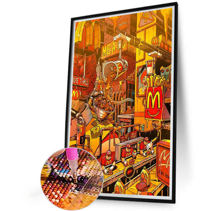 Fast Food Assembly Line - Full AB Round Drill Diamond Painting 40*60CM