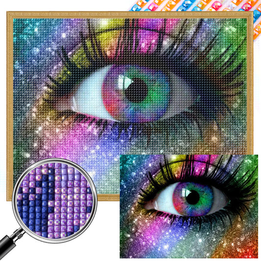 Colorful Eyes - Full AB Square Drill Diamond Painting 40*30CM