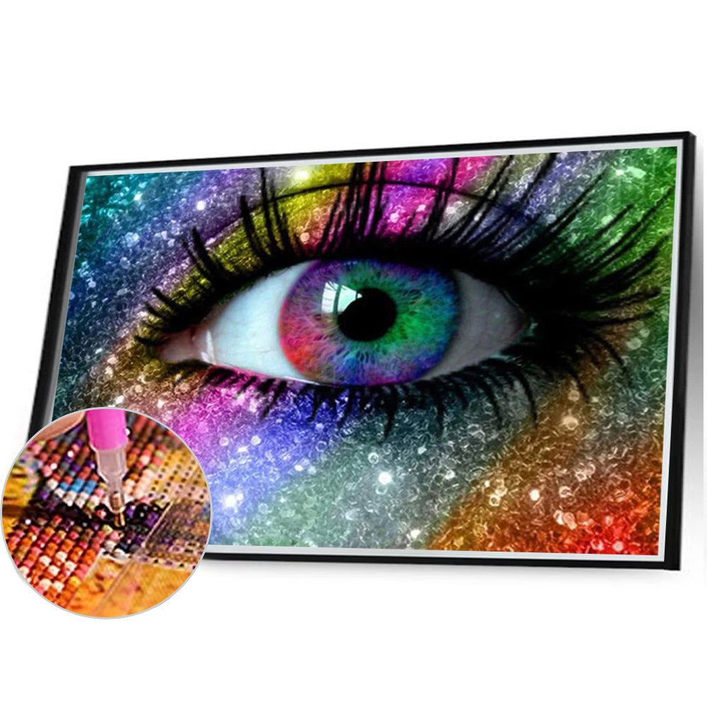 Colorful Eyes - Full AB Square Drill Diamond Painting 40*30CM