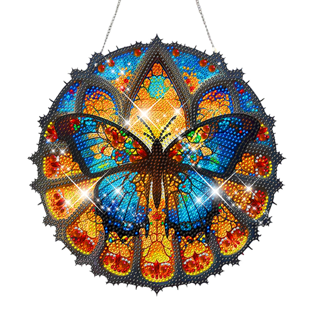 Acrylic Gorgeous Butterfly Single-Sided Diamond Painting Hanging Pendant (#1)