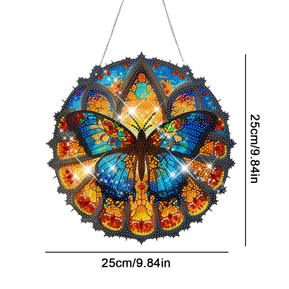 Acrylic Gorgeous Butterfly Single-Sided Diamond Painting Hanging Pendant (#1)