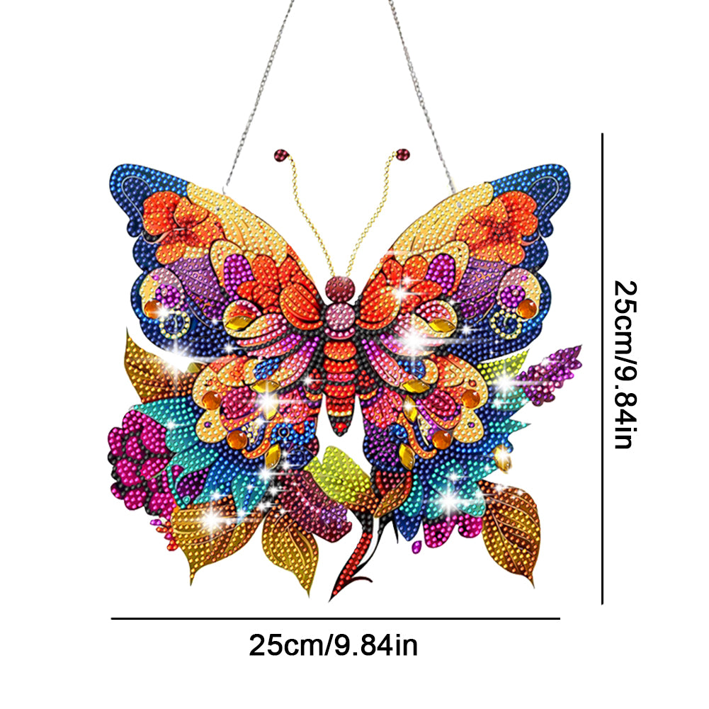 Acrylic Gorgeous Butterfly Single-Sided Diamond Painting Hanging Pendant (#4)