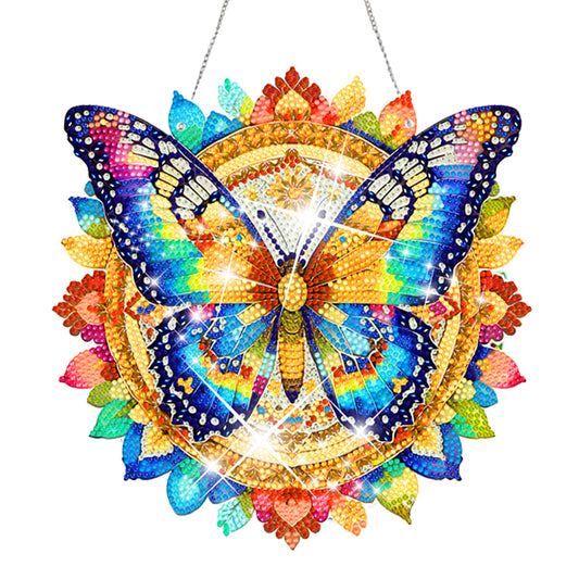 Acrylic Gorgeous Butterfly Single-Sided Diamond Painting Hanging Pendant (#5)