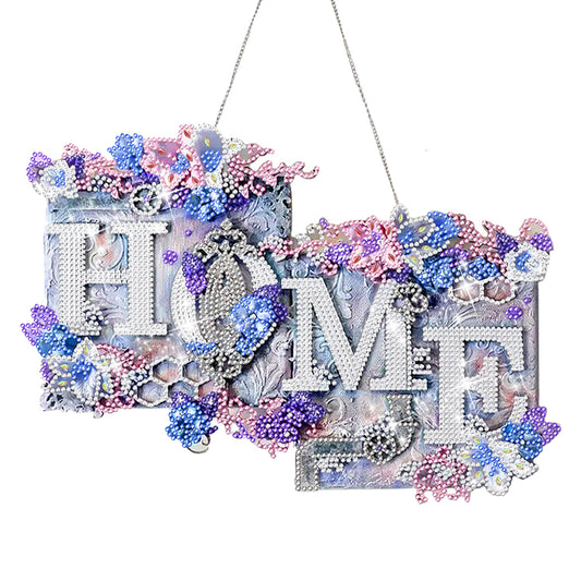 Acrylic Sweet Home Single-Sided Diamond Painting Hanging Pendant for Wall Decor