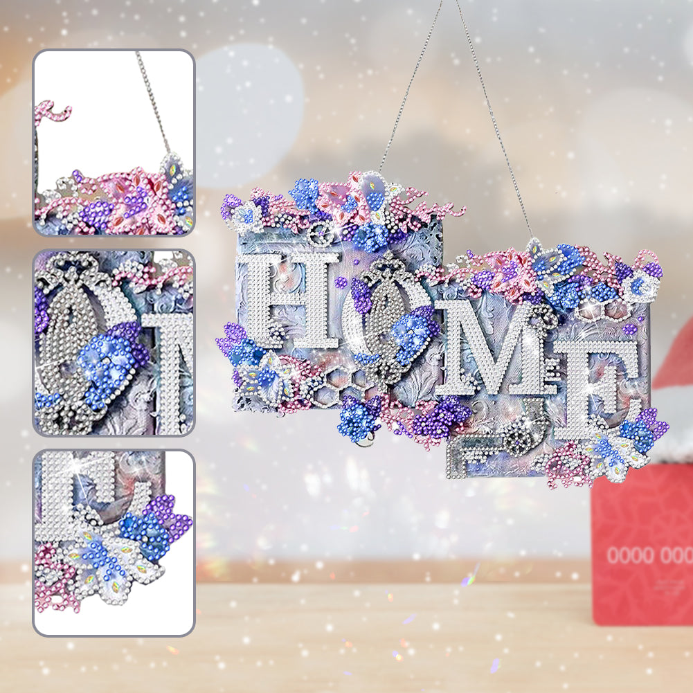 Acrylic Sweet Home Single-Sided Diamond Painting Hanging Pendant for Wall Decor