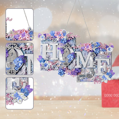 Acrylic Sweet Home Single-Sided Diamond Painting Hanging Pendant for Wall Decor