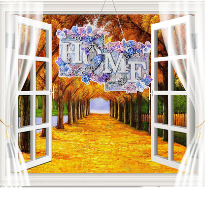 Acrylic Sweet Home Single-Sided Diamond Painting Hanging Pendant for Wall Decor
