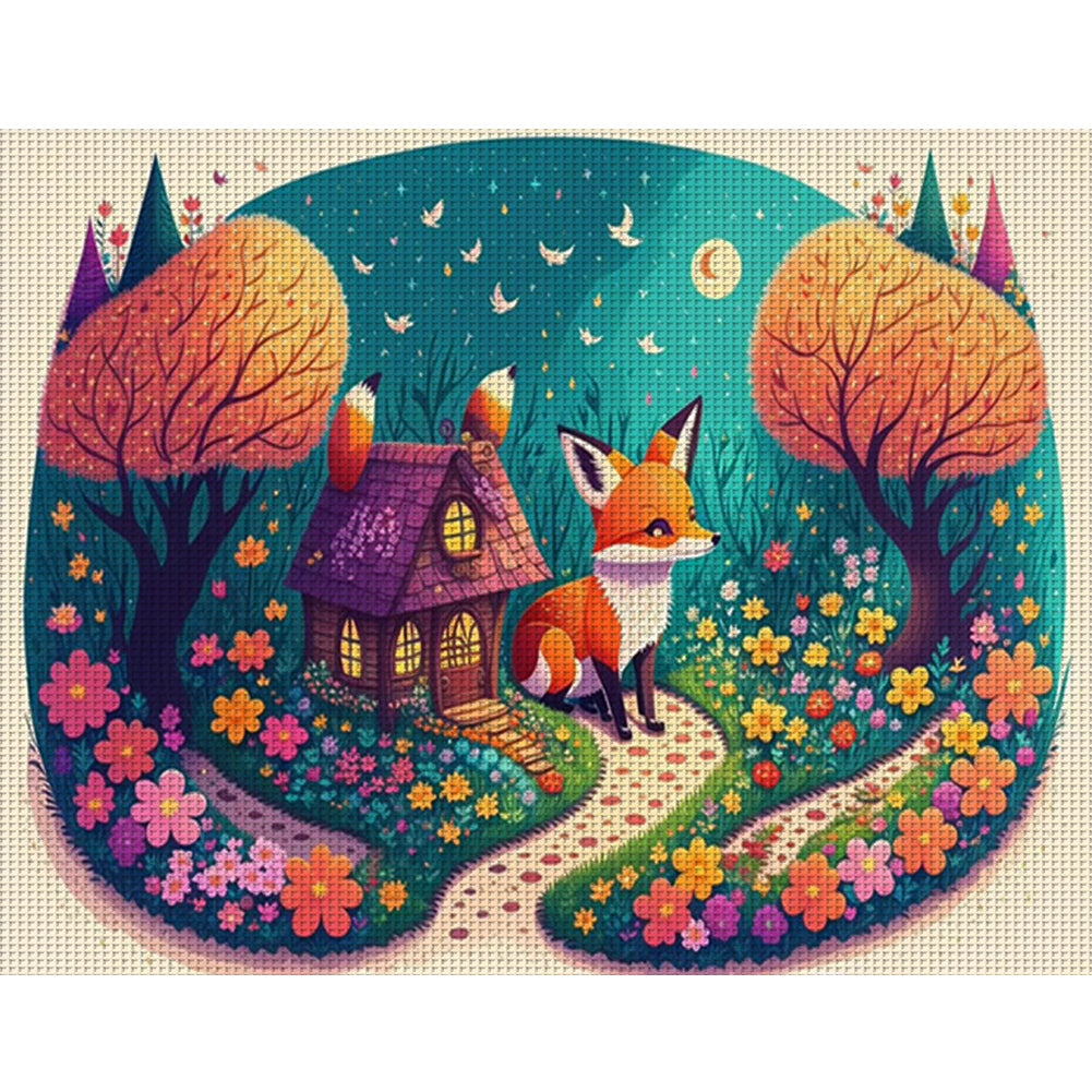 Fox Hut - 11CT Stamped Cross Stitch 60*50CM(Joy Sunday)