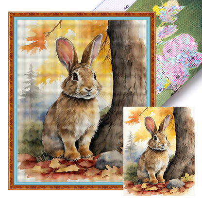 Rabbit - 11CT Stamped Cross Stitch 40*50CM(Joy Sunday)