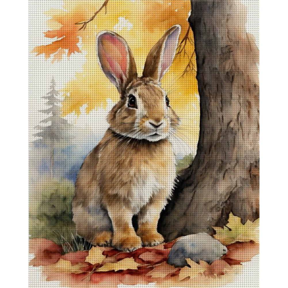 Rabbit - 11CT Stamped Cross Stitch 40*50CM(Joy Sunday)