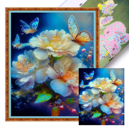 Flowers And Butterflies - 11CT Stamped Cross Stitch 40*50CM(Joy Sunday)