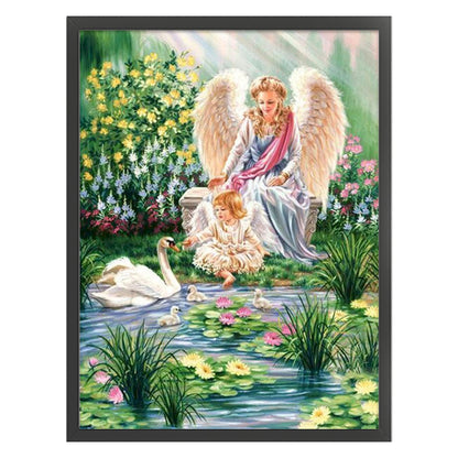 Swans And Angels - 11CT Stamped Cross Stitch 50*65CM(Joy Sunday)