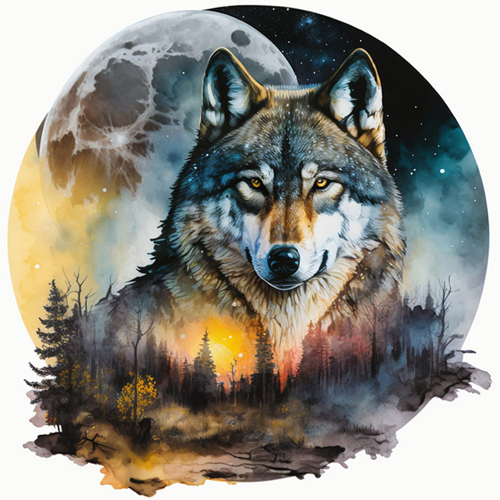 Wolf - 14CT Stamped Cross Stitch 40*40CM(Joy Sunday)