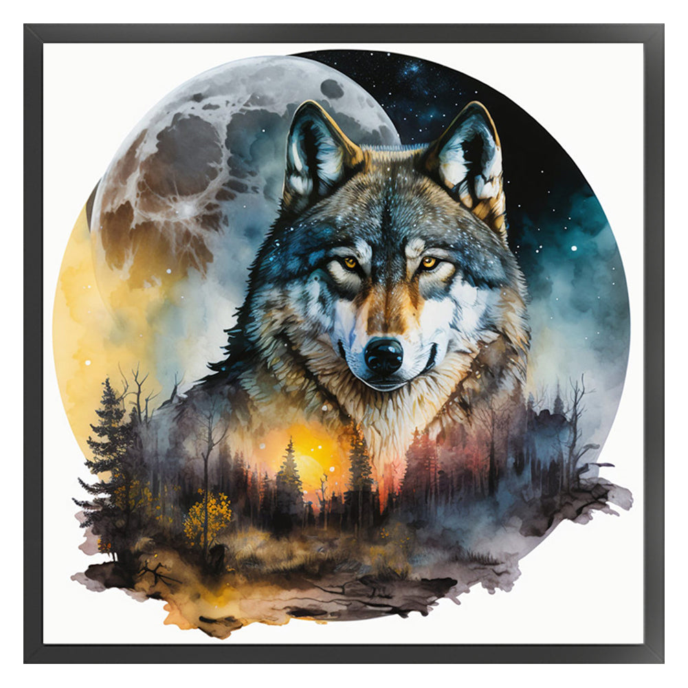 Wolf - 14CT Stamped Cross Stitch 40*40CM(Joy Sunday)