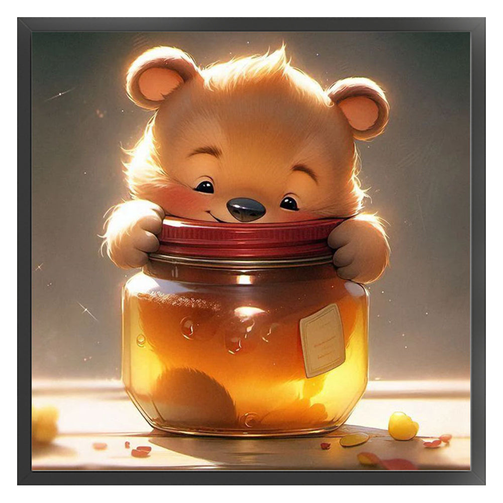 Honey Bear - 18CT Stamped Cross Stitch 30*30CM(Joy Sunday)