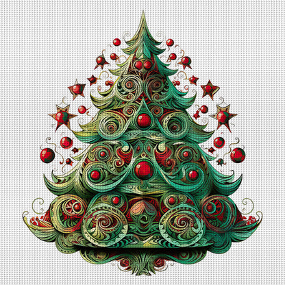 Christmas Tree - 11CT Stamped Cross Stitch 50*50CM(Joy Sunday)
